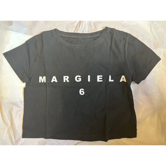 NWT MM6 Maison Margiela Cropped T-Shirt, Washed Black, Size: XS - Picture 5 of 8